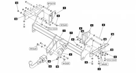 Фаркоп Baltex для Mitsubishi Pajero 2006- 14206132 в 