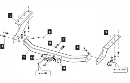 Фаркоп Baltex для Toyota RAV4 2006-2012 Y24 в 