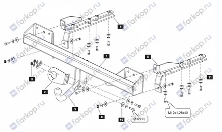 Фаркоп Baltex для Subaru Outback 2009-2015 22193412 в 