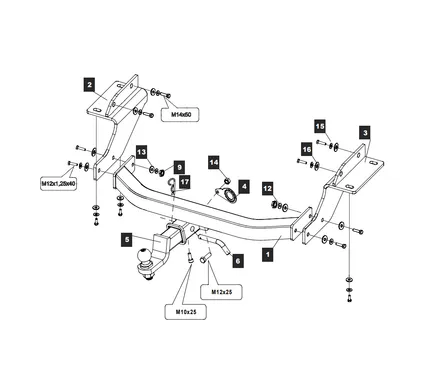 Фаркоп Baltex для Jeep Grand Cherokee 2010-2022 049103 в 