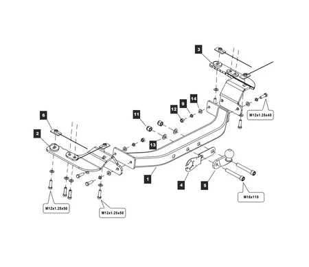 Фаркоп Baltex для Toyota Land Cruiser J200 2007-2021 Y20C в 