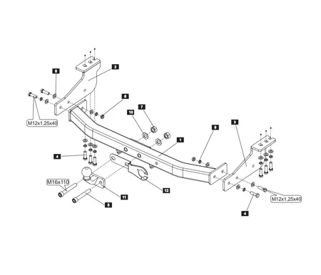 Фаркоп Baltex для Ssang Yong Actyon 2011- 29199008E в 