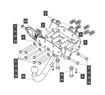 Фаркоп Baltex для Toyota Land Cruiser J200 2007-2021 249485 в 