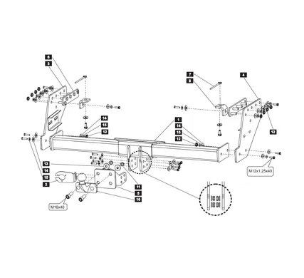 Фаркоп Baltex для Mitsubishi L200 2015- (с бампером) 14195621 в 