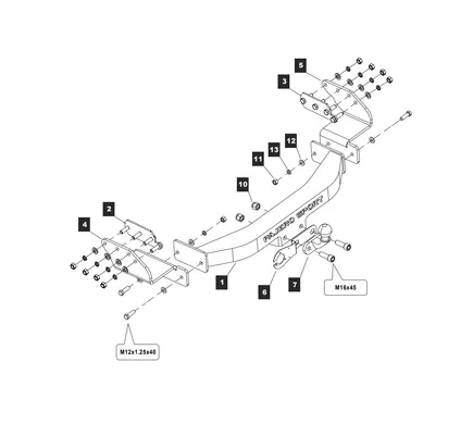 Фаркоп Baltex для Mitsubishi Pajero Sport 2021- 149332 в 