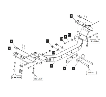 Фаркоп Baltex для Toyota Land Cruiser J200 Executive Lounge 2019- 249497 в 