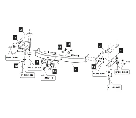 Фаркоп Baltex для Toyota Highlander 2014-2020 (кроме F-Sport) 24255421 в 