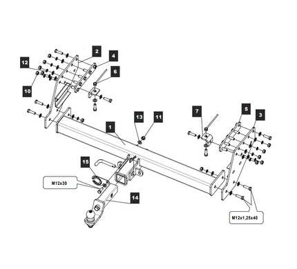 Фаркоп TowRus для Mitsubishi L200 2006-2014 149346 в 