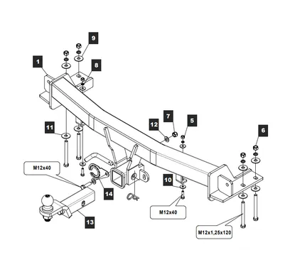 Фаркоп TowRus для Ssang Yong Kyron 2005-2015 299409 в 