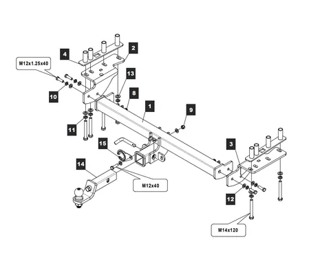 Фаркоп TowRus для Land Rover Discovery Sport 2015-2019 349293 в 