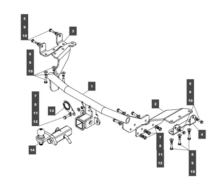 Фаркоп Towrus для Citroen C-Crosser 2007-2013 229426 в 