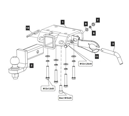 Фаркоп Baltex для Volkswagen Amarok 2010- 26194531 в 