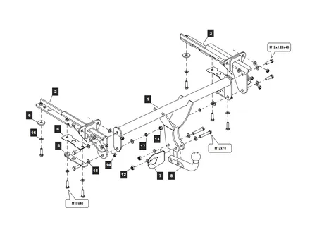 Фаркоп Baltex для Subaru Forester 2008-2013 SU05 в 