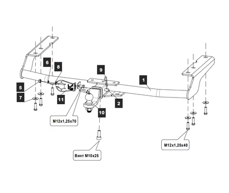 Фаркоп Baltex для Toyota Highlander 2014-2020 24279031 в 