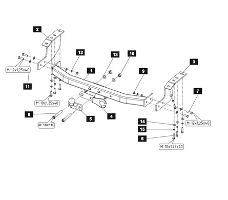 Фаркоп Baltex для Mitsubishi ASX 2010- 14190508 в 