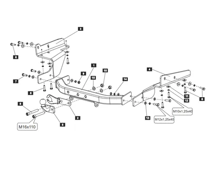 Фаркоп Baltex для Toyota Highlander 2010-2013 24195821 в 