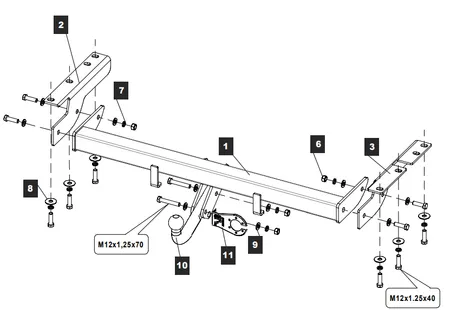 Фаркоп Baltex для Mitsubishi Pajero 2000-2006 MP03 в 