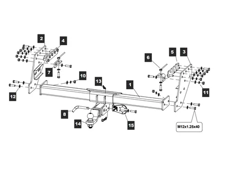 Фаркоп Baltex для Mitsubishi L200 2006-2014, (c бампером) 14901331 в 