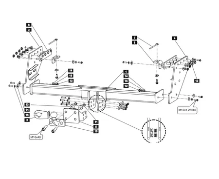 Фаркоп Baltex для Mitsubishi L200 2006-2014 (с бампером) 14195621 в 