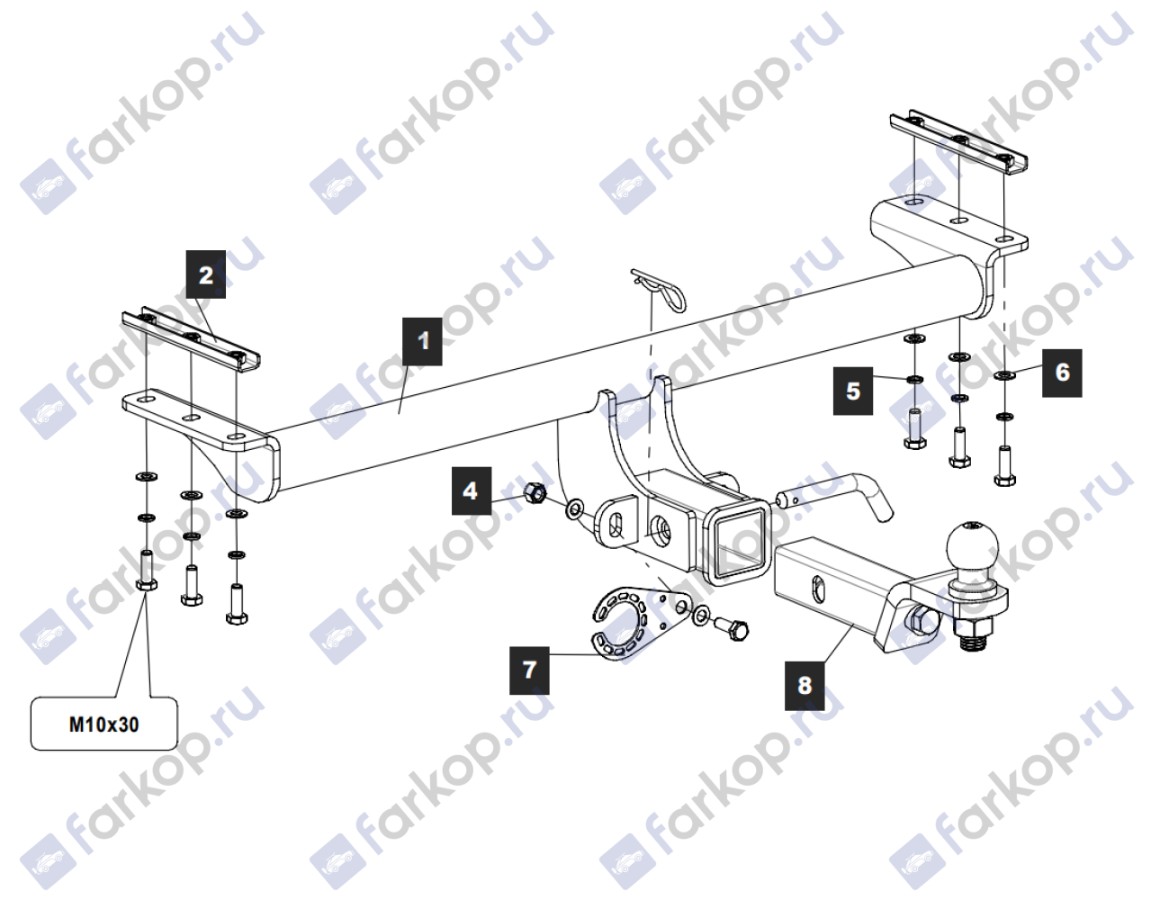 Фаркоп TowRus для Chery Tiggo 7 Pro, 7 Pro Max 2020-2024 (Артикул: 289211), в Санкт-Петербурге